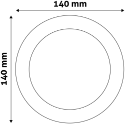 LED svítidlo podhledové 12W 3000K kulaté plast 