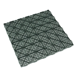 Zelená plastová děrovaná modulová terasová dlažba Linea Marte - délka 56,3 cm, šířka 56,3 cm a výška 1,3 cm