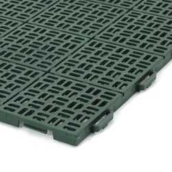Zelená plastová děrovaná modulová terasová dlažba Linea Marte - délka 56,3 cm, šířka 56,3 cm a výška 1,3 cm
