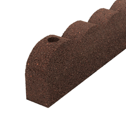 Hnědý gumový zahradní obrubník FLOMA Scalloped - délka 120 cm, šířka 5 cm a výška 10 cm