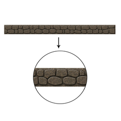 Hnědý gumový zahradní obrubník FLOMA Rockwall - délka 122 cm, šířka 5,1 cm a výška 8,9 cm