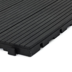 Šedá gumová terasová dlažba FLOMA Cosmopolitan - délka 45 cm, šířka 45 cm a výška 2,5 cm