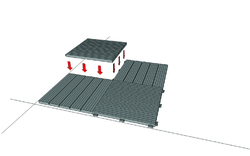 Šedá gumová terasová dlažba FLOMA Cosmopolitan - délka 45 cm, šířka 45 cm a výška 2,5 cm