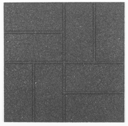 Šedá gumová terasová dlažba FLOMA Cobblestone - délka 40 cm, šířka 40 cm a výška 1,5 cm