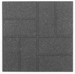 Šedá gumová terasová dlažba FLOMA Cobblestone - délka 40,5 cm, šířka 40,5 cm a výška 1,5 cm