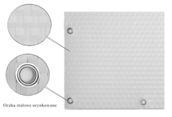 Bílá plastová ratanová stínící rohož "umělý ratan" s oky - délka 500 cm a výška 75 cm