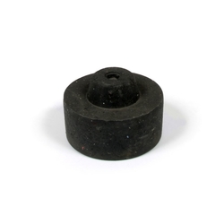 Černá plastová koncovka pro silniční obrubníky "samec" - délka 14,5 cm, šířka 14,5 cm a výška 6 cm