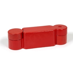 Červený plastový silniční obrubník - délka 58 cm, šířka 16 cm a výška 15,8 cm