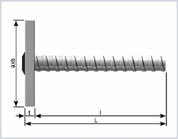 Kotevní deska B 15, l = 160 mm