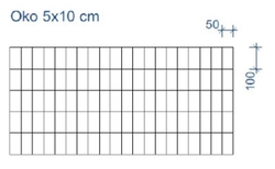 Gabionová síť 50 x 50 cm, oko 5 x 10 cm 