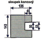 Plotový sloupek PBS 1800/140/135 koncový