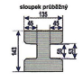 Plotový sloupek PBS 1800/140/135 průběžný