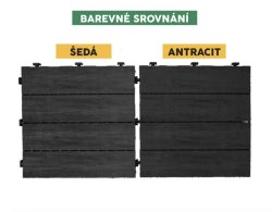 Dlaždice Arista Wood 30 x 30 cm, antracit