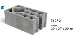 Betonová tvárnice skořepinová TB 27 rozměr 49 x 27 x 20 cm   