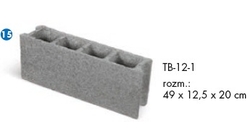 Betonová tvárnice skořepinová TB 12 rozměr 49 x 12,5 x 20 cm   