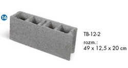 Betonová tvárnice skořepinová TB 12 rozměr 49 x 12,5 x 20 cm   