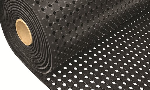 Černá gumová univerzální rohož (metráž) FLOMA - délka 1 cm, šířka 91 cm a výška 1 cm