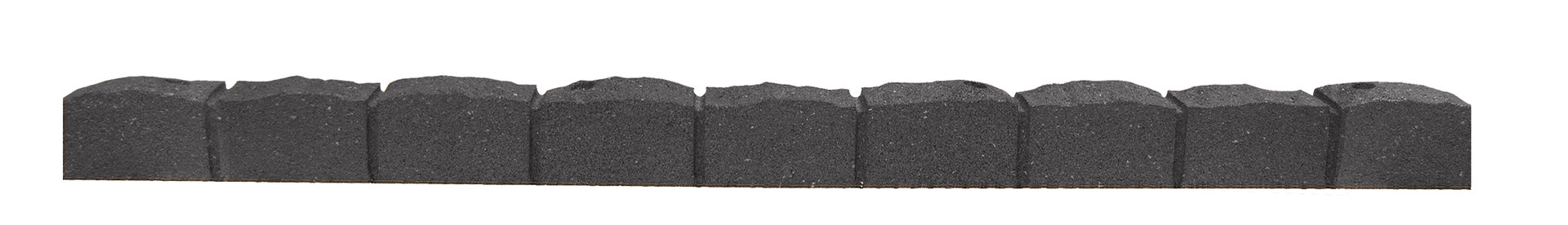 Šedý gumový zahradní obrubník FLOMA Stone - délka 120 cm, šířka 7 cm a výška 8 cm