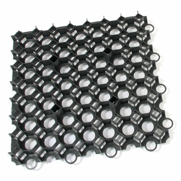 Černá plastová zatravňovací dlažba FLOMA Stella Green - délka 50 cm, šířka 50 cm a výška 4 cm