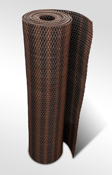 Černo-hnědá plastová ratanová stínící rohož "umělý ratan" s oky - délka 500 cm a výška 75 cm