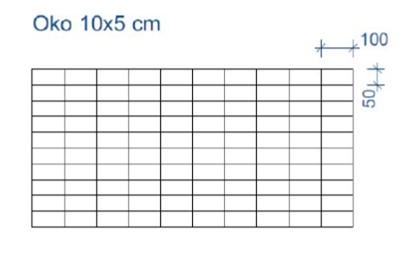 Gabionová síť 200 x 50 cm, oko 10 x 5 cm