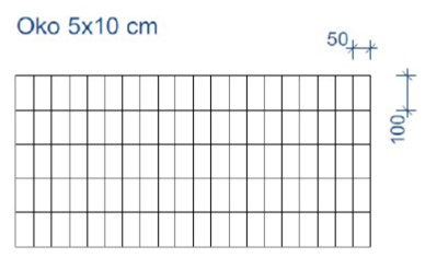 Gabionová síť 200 x 100 cm, oko 5 x 10 cm